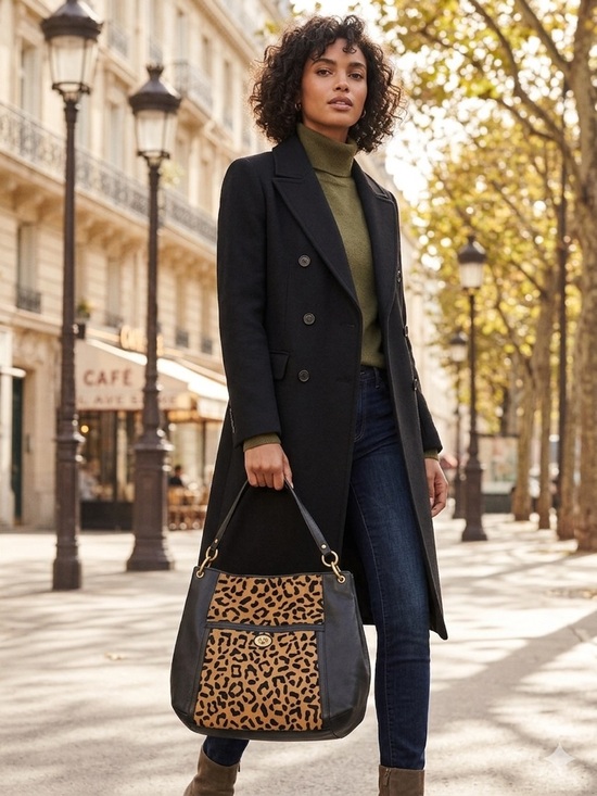 バッグ coach unborn carf leopard turn lock bag Coach Leopard Calf Hair Leather Turnlock One Shoulder Tote Bag